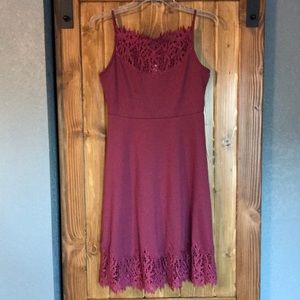 Dusty Rose Lace Detail Dress